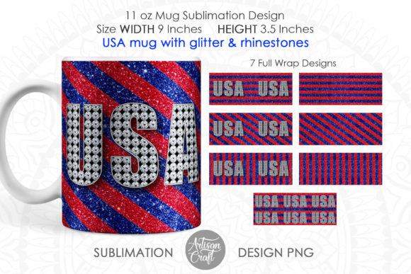 Download USA Mug, Sublimation Designs, Patriotic - Usa Collection