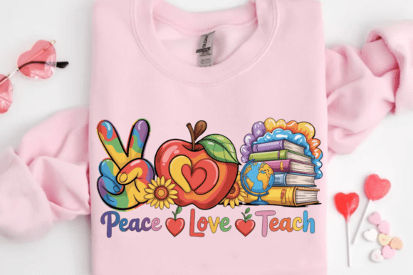 Download Peace Love Teach PNG Sublimation Design - Peace love teach Collection