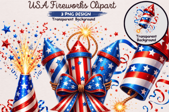 Download USA Fireworks Clipart PNG ,Patriotic - Usa Collection