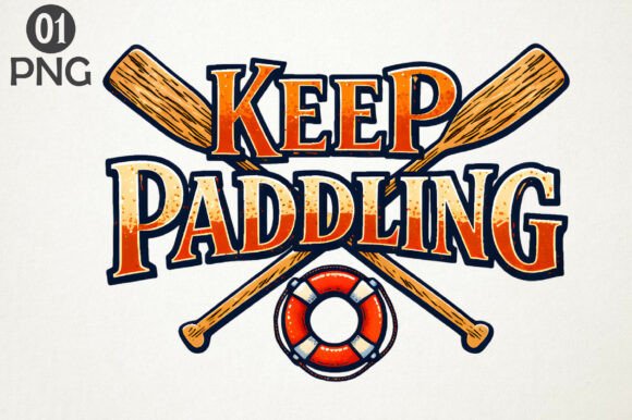 Download Keep Paddling Vintage Summer PNG Design - Premium Resources