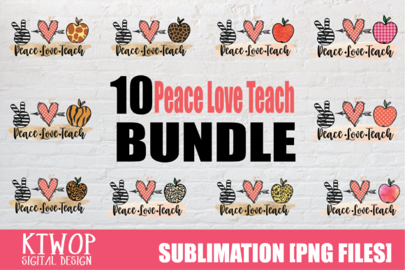 Download 10 Peace Love Teach Apple Bundle - Peace love teach Collection