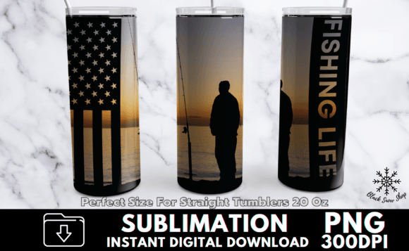 Download Fishing Life USA Sublimation Tumbler - Usa Collection