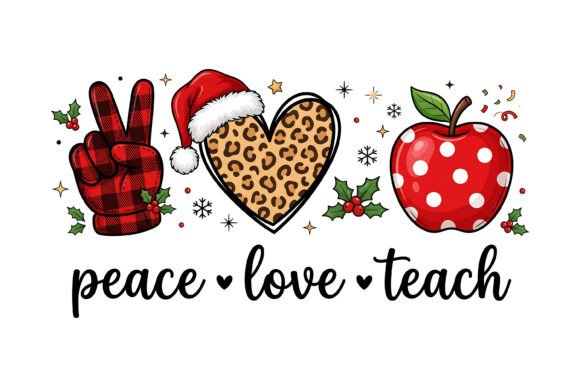 Download Peace Love Teach Christmas PNG - Peace love teach Collection