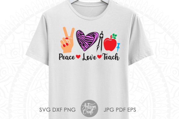 Download Peace Love Teach SVG PNG, Leopard Print - Peace love teach Collection
