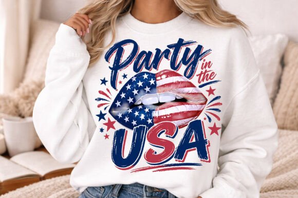 Download Party in the USA American Flag Lips PNG - Usa Collection